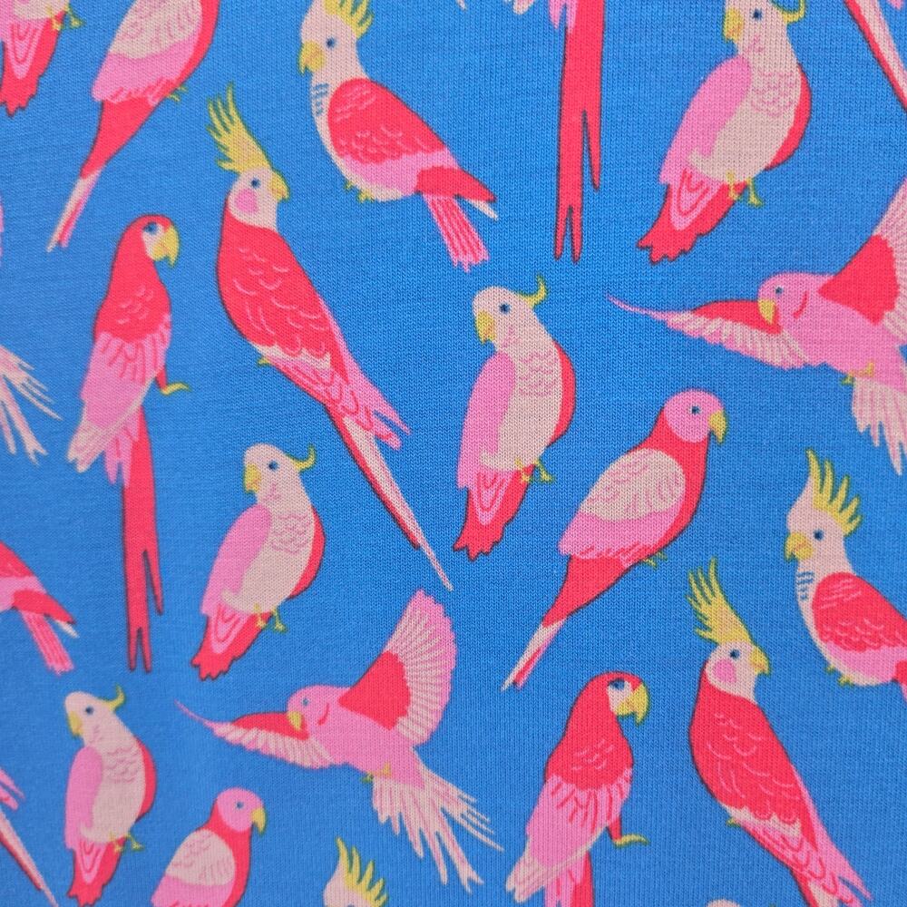 Boden blue parrot midi dress size 12R pink red pockets - Picture 9 of 13